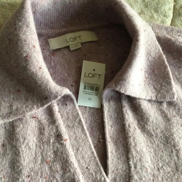 Loft lavender collared sweater very oversized NWT size M - Picture 2 of 8